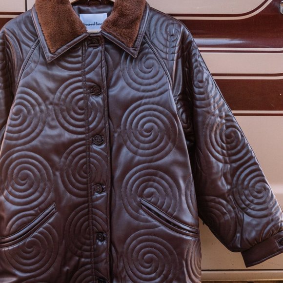 NWT House of Sunny Cosmo Overcoat in Mahogany Brown Size 2 - Picture 2 of 10